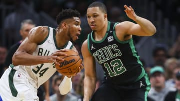 Giannis Antetokounmpo fue el más destacado de los Bucks en la victoria del domingo ante los Celtics