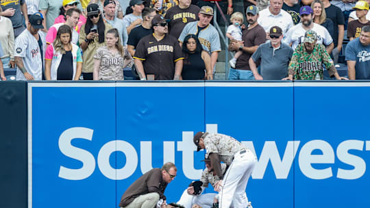 A crowd of San Diego Padres fans looks on from the outfield during the fourth inning of the Padres' game against the Pittsburgh Pirates at Petco Park on June 1.