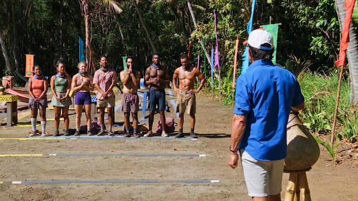 “Coconut Etiquette’” – One castaway struggles coming to grips with betraying their allies. Power in the game is up for grabs when one castaway is chosen for a journey and must decide if the risk is worth the reward. Then, paranoia runs rampant when a castaway knowingly tries to stir up chaos on SURVIVOR, Wednesday, May 7 (8:00 - 9:30 PM, ET/PT) on the CBS Television Network, and available to stream on Paramount+*. Jeff Probst serves as host and executive producer. Pictured (L-R): Kamilla