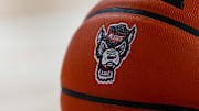Feb 15, 2025; Raleigh, North Carolina, USA; North Carolina State Wolfpack basketball during the second half of the game against Boston College Eagles at Lenovo Center. Mandatory Credit: Jaylynn Nash-Imagn Images