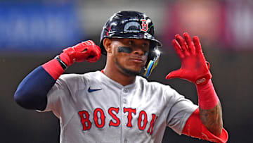 May 28, 2025; Milwaukee, Wisconsin, USA; Boston Red Sox center fielder Ceddanne Rafaela (3) rounds the bases after hitting a home run during the second inning against the Milwaukee Brewers at American Family Field. Mandatory Credit: Patrick Gorski-Imagn Images