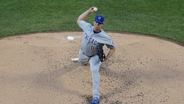 Jun 16, 2021; New York City, New York, USA; Chicago Cubs starting pitcher Robert Stock (89) pitches against the New York Mets during the second inning at Citi Field. Mandatory Credit: Brad Penner-Imagn Images