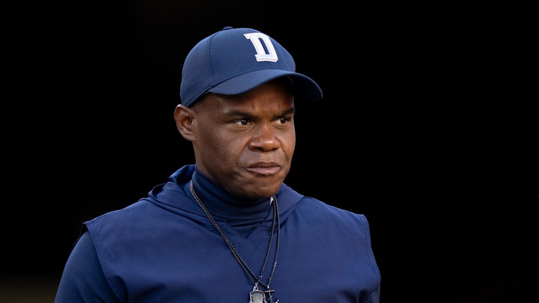 October 8, 2023; Santa Clara, California, USA; Dallas Cowboys tight ends coach Lunda Wells before the game against the San Francisco 49ers at Levi's Stadium. Mandatory Credit: Kyle Terada-Imagn Images