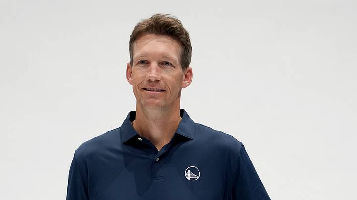 San Francisco, CA, USA;  Golden State Warriors general manager Mike Dunleavy Jr. poses for a photo during Media Day at the Chase Center.  Mandatory Credit: Cary Edmondson-Imagn Images