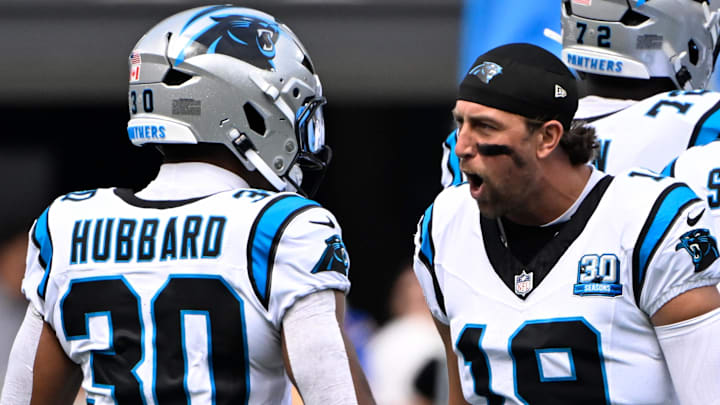 Chuba Hubbard and Adam Thielen