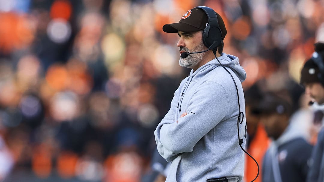 Dec 22, 2024; Cincinnati, Ohio, USA; Cleveland Browns head coach Kevin Stefanski during the second half in the game against the Cincinnati Bengals at Paycor Stadium. Mandatory Credit: Katie Stratman-Imagn Images