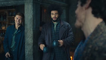 Josha Stradowski as Rand and Marchus Rutherford as Perrin in The Wheel of Time season 3 