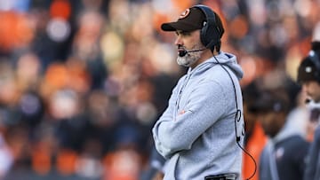 Dec 22, 2024; Cincinnati, Ohio, USA; Cleveland Browns head coach Kevin Stefanski during the second half in the game against the Cincinnati Bengals at Paycor Stadium. Mandatory Credit: Katie Stratman-Imagn Images