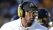 Oct 7, 2023; Tempe, Arizona, USA; Colorado Buffaloes head coach Deion Sanders walks the sidelines as his team takes on the ASU Sun Devils at Mountain America Stadium.