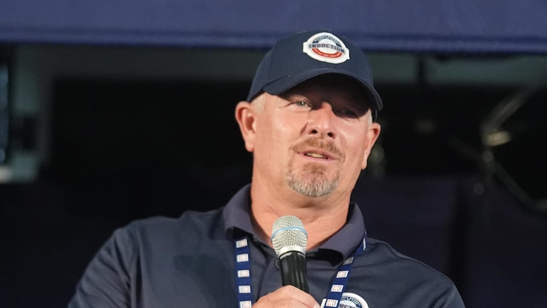 Hall of Fame Inductee Billy Wagner takes questions during the media press conference at the Clark Sports Center in Cooperstown, N.Y., on July 26, 2025.