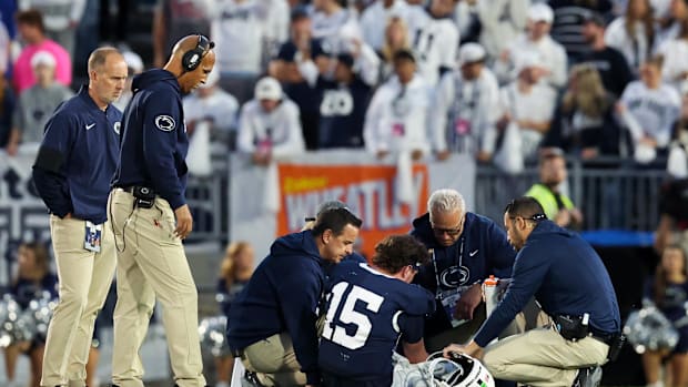 Penn State quarterback Drew Allar, injured Saturday against Northwestern, reportedly is out for the season.