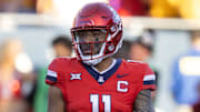 Arizona Wildcats quarterback Noah Fifita (11) is drawing high praise for his development this offseason.