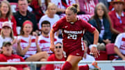 Arkansas freshman Natalie Wagner chases down a loose ball in a soccer match against Duke.