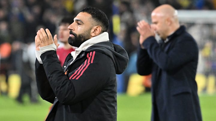 Mohamed Salah (left) has endured a fractious relationship with Arne Slot this season.