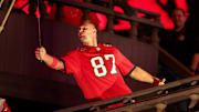 Rob Gronkowski at a Bucs game after his retirement.