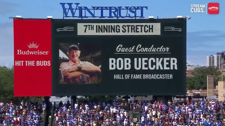 The Cubs honored late Brewers broadcaster Bob Uecker at Wrigley Field. 