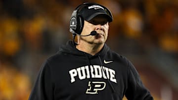 Purdue Boilermakers head coach Barry Odom looks on