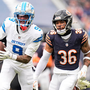 Detroit Lions wide receiver Jameson Williams (9).