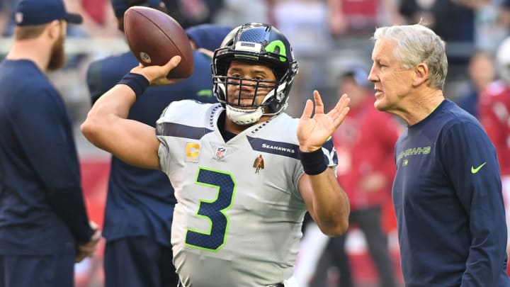 Russell Wilson with the Seattle Seahawks