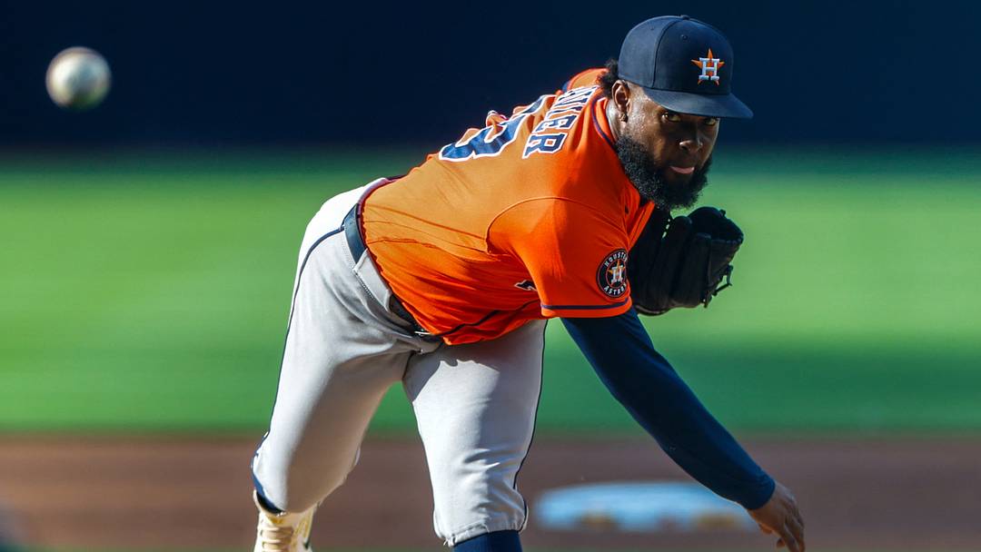 Houston Astros starting pitcher Cristian Javier (53) throws a pitch at Petco Park. Credit: David Frerker-Imagn Images