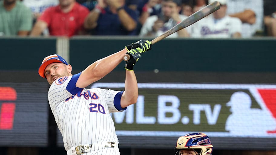 New York Mets 1B Pete Alonso competes in the Home Run Derby | Kevin Jairaj-Imagn Images