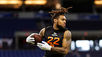 Damien Martinez at the 2025 NFL Scouting Combine