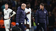 Saka limped off during England's defeat to Greece