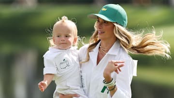 Jenna Sims at the Masters Tournament with son, Crew