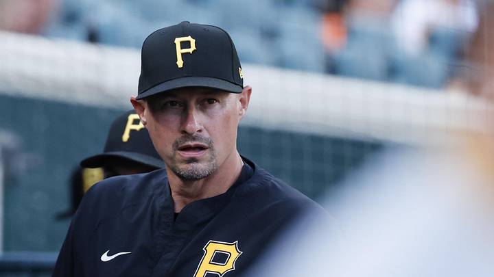 Jun 17, 2025; Detroit, Michigan, USA;  Pittsburgh Pirates manager Don Kelly in the dugout before the game against the Detroit Tigers at Comerica Park. Mandatory Credit: Rick Osentoski-Imagn Images
