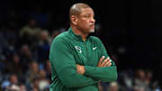 Oct 31, 2024; Memphis, Tennessee, USA; Milwaukee Bucks head coach Doc Rivers watches during the first half against the Memphis Grizzlies at FedExForum. Mandatory Credit: Petre Thomas-Imagn Images