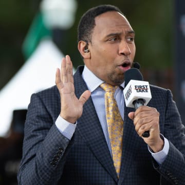 Sports commentator Stephen A. Smith speaks during a live taping of ESPN's \"First Take\" at Florida A&M University.

Syndication Tallahassee Democrat