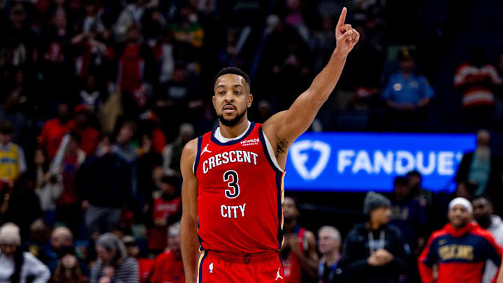 New Orleans Pelicans guard CJ McCollum during the second half against the Sacramento Kings. New Orleans Pelicans guard CJ McCollum during the second half against the Sacramento Kings.