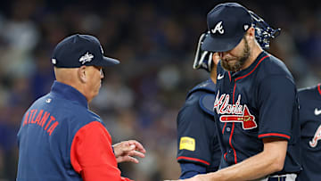 Atlanta Braves manager Brian Snitker, SP Chris Sale