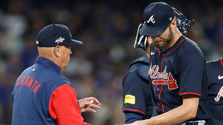 Atlanta Braves manager Brian Snitker, SP Chris Sale