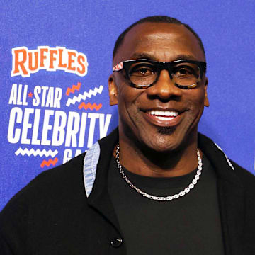 Feb 16, 2024; Indianapolis, IN, USA; Team Shannon coach Shannon Sharpe on the red carpet before the All Star Celebrity Game at Lucas Oil Stadium. 
