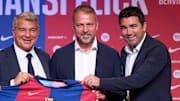 Joan Laporta, Hansi Flick et Deco 