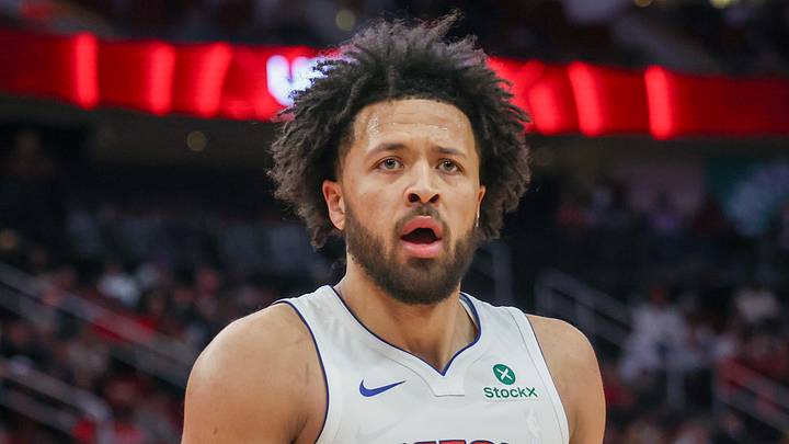 Jan 20, 2025; Houston, Texas, USA; Detroit Pistons guard Cade Cunningham (2) reacts to a call while playing against the Houston Rockets  in the second quarter at Toyota Center. Mandatory Credit: Thomas Shea-Imagn Images