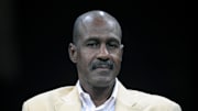 Art Monk participates in a Pro Football Hall of Fame roundtable in 2008.
