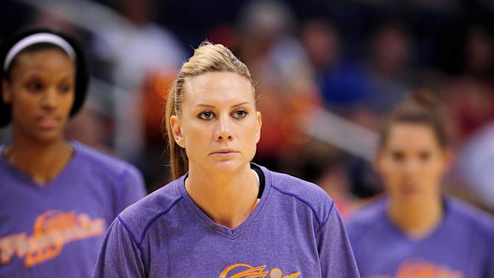 Sep 25, 2011; Phoenix, AZ, USA; Phoenix Mercury forward Penny Taylor (13) while playing against the Minnesota Lynx at the US Airways Center. The Lynx defeated the Mercury 103-86. Mandatory Credit: Jennifer Stewart-Imagn Images Sep 25, 2011; Phoenix, AZ, USA; Phoenix Mercury forward Penny Taylor (13) while playing against the Minnesota Lynx at the US Airways Center. The Lynx defeated the Mercury 103-86. Mandatory Credit: Jennifer Stewart-Imagn Images