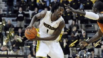 Jan 12, 2008; Columbia, MO, USA; Missouri forward DeMarre Carroll (1) surveys the court in the game against the Texas Longhorns in the second period at Mizzou Arena in Columbia, MO. The Tigers won 97-84. Mandatory Credit: Denny Medley-USA TODAY Sports