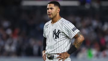 Apr 10, 2024; Bronx, New York, USA;  New York Yankees second baseman Gleyber Torres (25) at Yankee Stadium. Mandatory Credit: Wendell Cruz-USA TODAY Sports