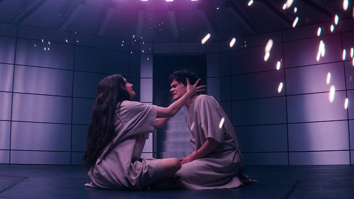 (L-R) Agatha Harkness (Kathryn Hahn) and Billy Maximoff (Joe Locke) in Marvel Television's AGATHA ALL ALONG, exclusively on Disney+. 