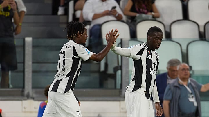 Nottingham Forest are exploring a cut-price deal for Juve's Samuel Mbangula, left, and Timothy Weah