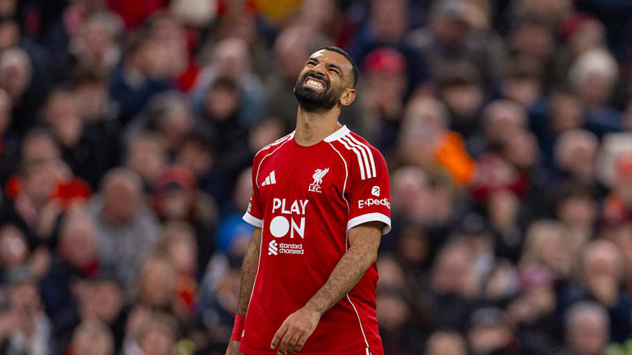 Mohamed Salah looking pained.