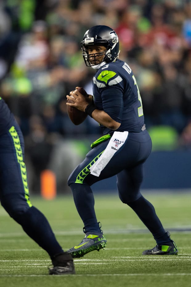 Seattle Seahawks quarterback Russell Wilson during the second half against the San Francisco 49ers