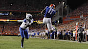 Florida Gators wide receiver Demarcus Robinson caught 15 passes for 216 yards and two touchdowns in the triple-overtime win over Kentucky in 2014.