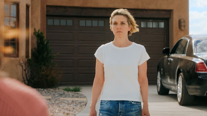 Rhea Seehorn in "Pluribus," now streaming on Apple TV.