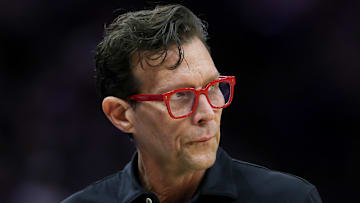 Atlanta Hawks head coach Quin Snyder looks on against the Sacramento Kings.