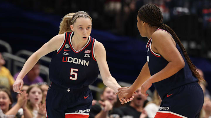 Bueckers (5) will be playing in her second national championship game. Bueckers (5) will be playing in her second national championship game.