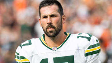 Green Bay Packers place kicker Brandon McManus (17) walks back to the locker room after the game against the Cleveland Browns at Huntington Bank Field.